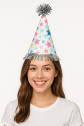 Modern Starry Cone Birthday Hat